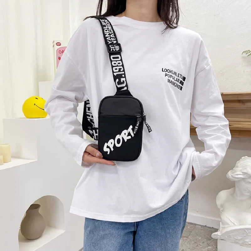 Sac à bandoulière unisexe à la mode, Simple Hip Hop voyage quotidien, sac de poitrine à bandoulière Simple imprimé Graffiti