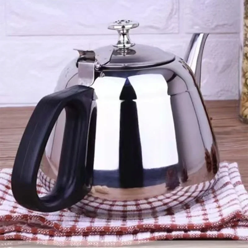 Estufa de té de acero inoxidable, tetera de 1,2 l/1,5 L/2l para olla caliente, detección de Gas, hogar, Camping, oficina, autoservicio, restaurante