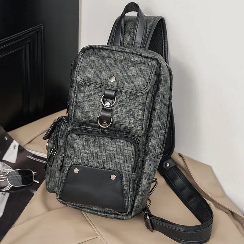 حقيبة صدر للرجال، حقيبة خصر متعددة الوظائف، حقيبة ظهر عصرية، حقيبة كروس، حقيبة كتف قماشية خارجية #4