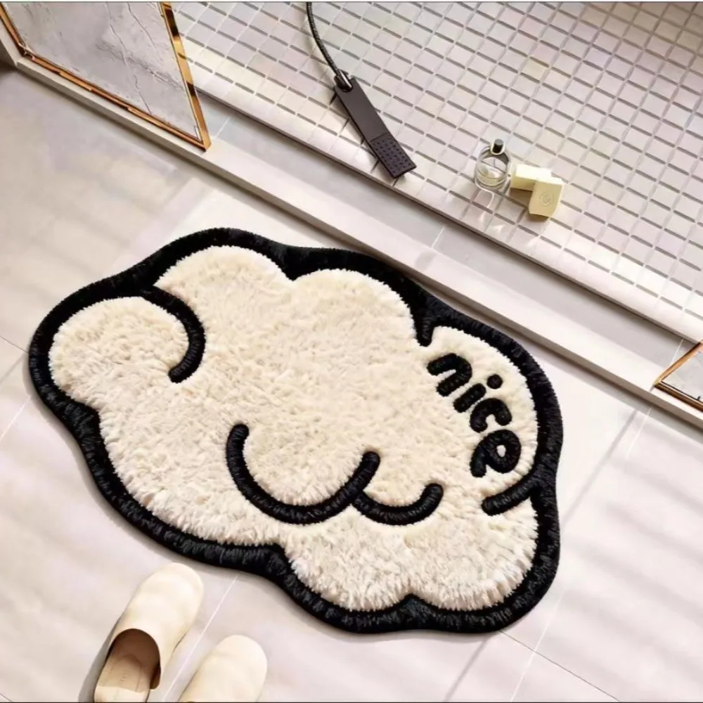 Cartoon 2D Bubble Print Floor Mat 40x60cm Non-Slip Bathroom Entrance Mat Door Mat Bathroom Use