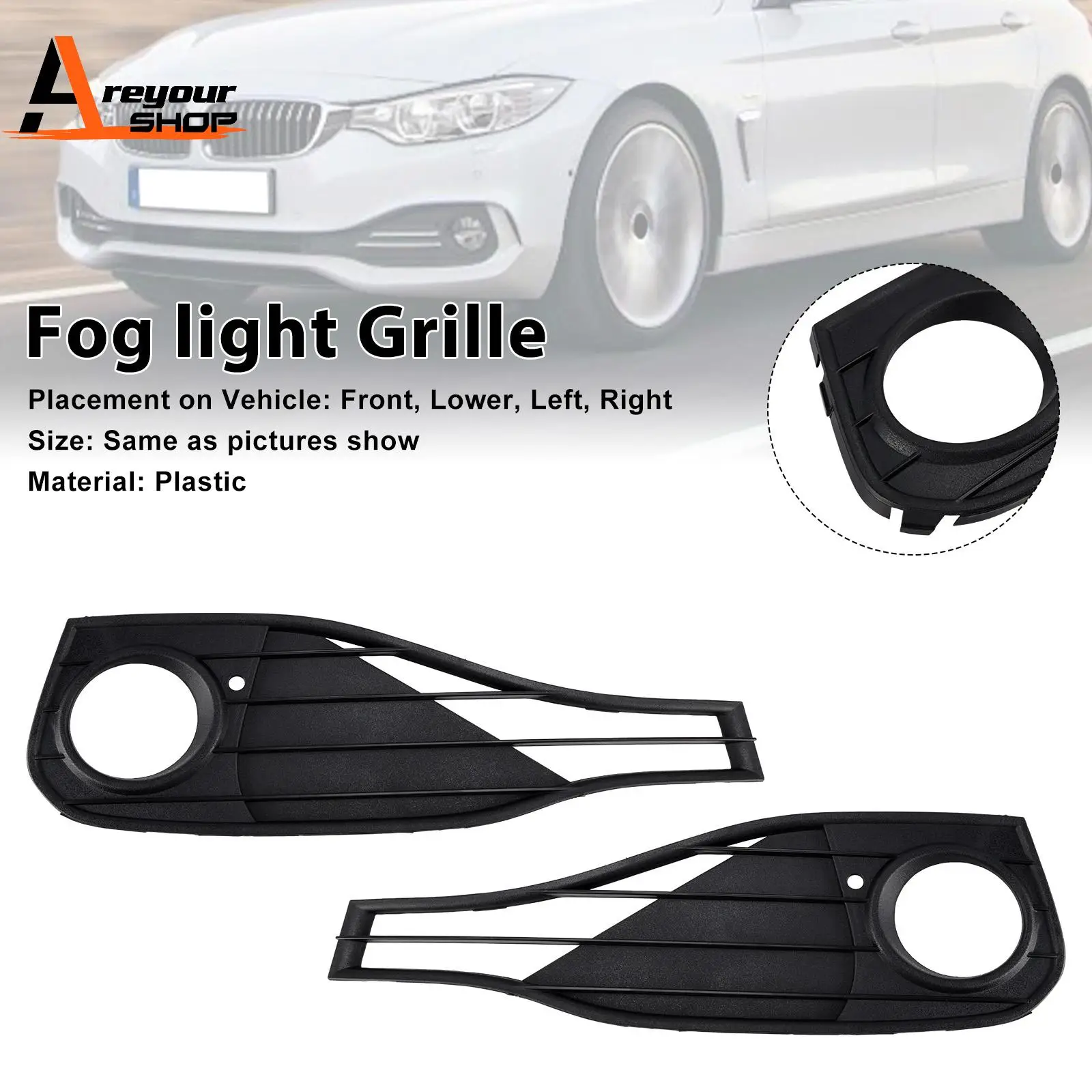 

Fog Lamp Light Cover Insert Grill Grille Fit for BMW 4 SERIES F32 428i 2014 2015 2016 2017 2018 2019 2020