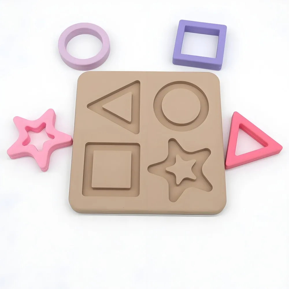 Siliconen vormherkenningspuzzel voor kinderen Educatief speelgoed Vroeg leren Grafische verlichting Leuke hersenkraker Cadeau