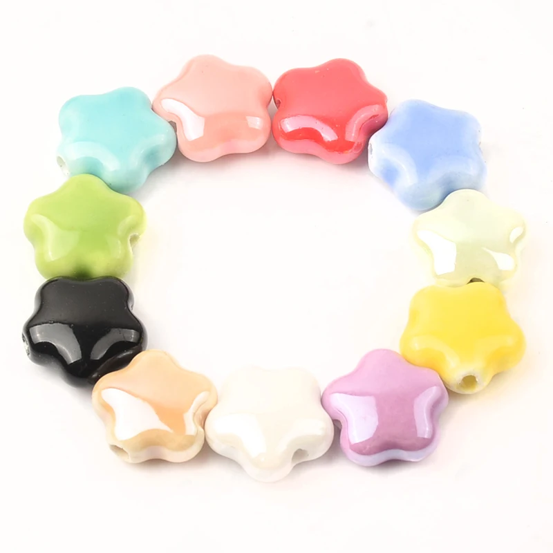 15mm Colorful Little Starfish Shape Ceramic Beads For DIY Bracelet Necklaces Jewelry Making Charm Beads Accessories