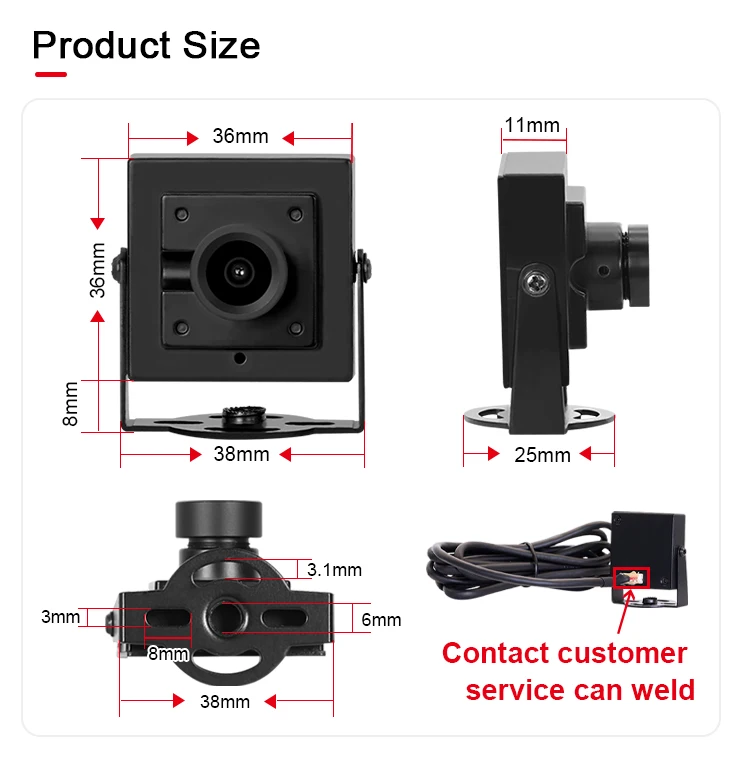 3200 PS5268 1080P 8 mm 45 Grad UVC FHD Starlight Wide Dynamic Low Illumination USB Mini Industriekamera für Android Raspberry Pi