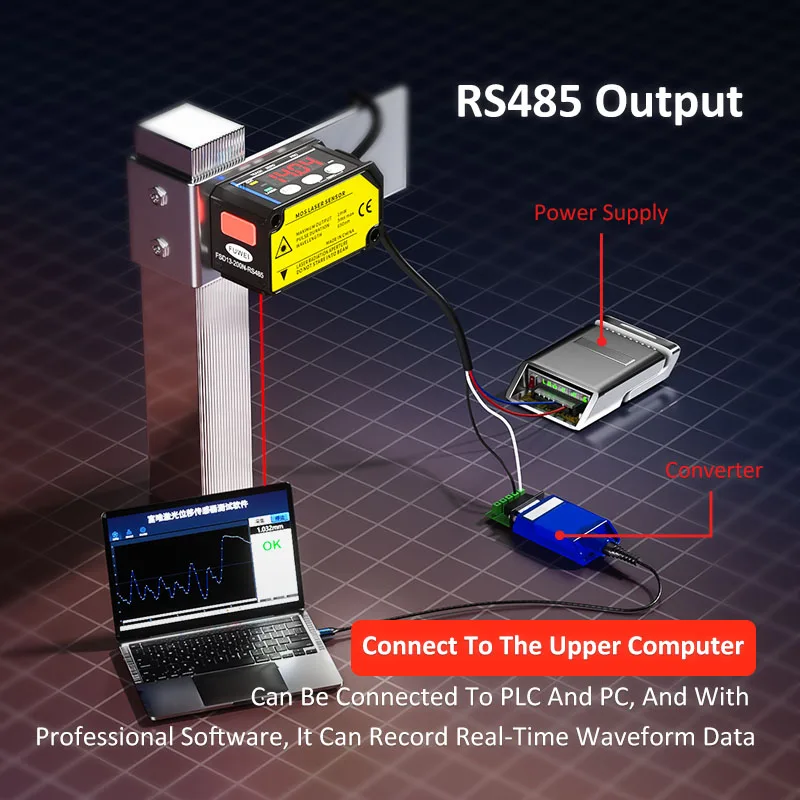 Picture 5: FUWEI FSD13 Series Distance, Thickness, and Positioning Sensor RS485 Output 0.01mm High-Precision Laser Displacement Sensor