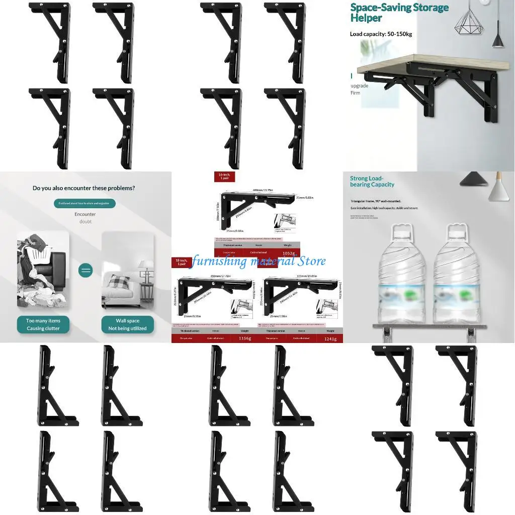 

Y5GD Pack of 4 Space Saving Collapsing Parentheses for Shelves 16 Foot Firm Steel