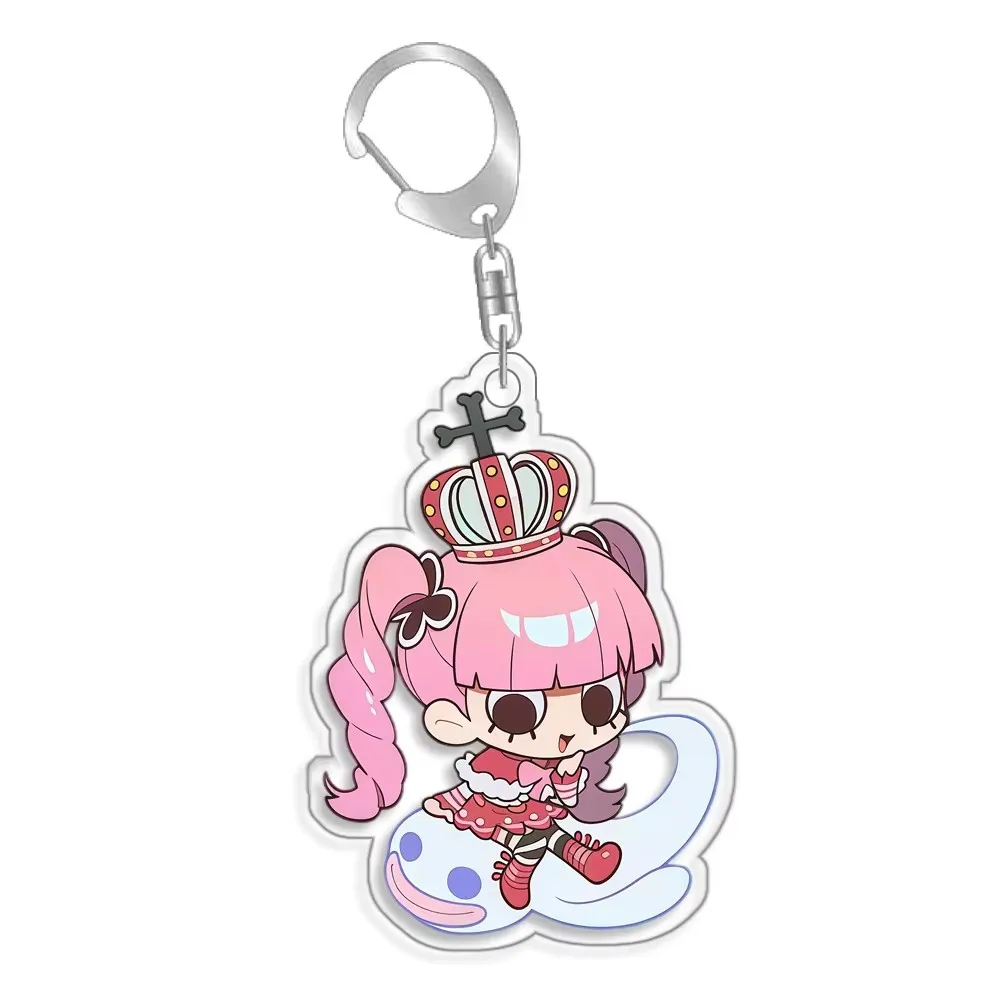 One Piece Cute Q Version Acrylic Keychain Perona Katakuri Luffy Sanji Usopp Cartoon Pendant Key Ring Bag Charm Collectible Gift view 6