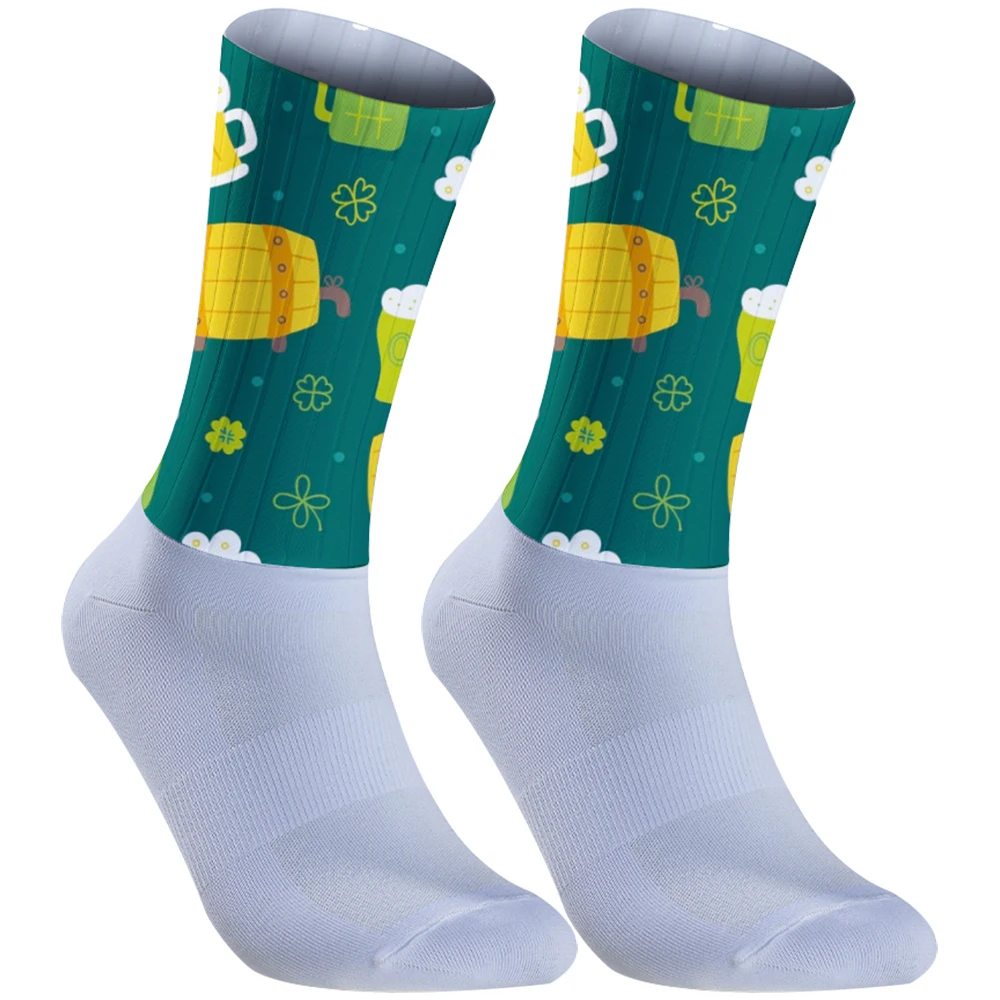 

Новые летние велосипедные носки Highway Motion с узором в виде наушников, комфортные, влагоотводящие, нескользящие