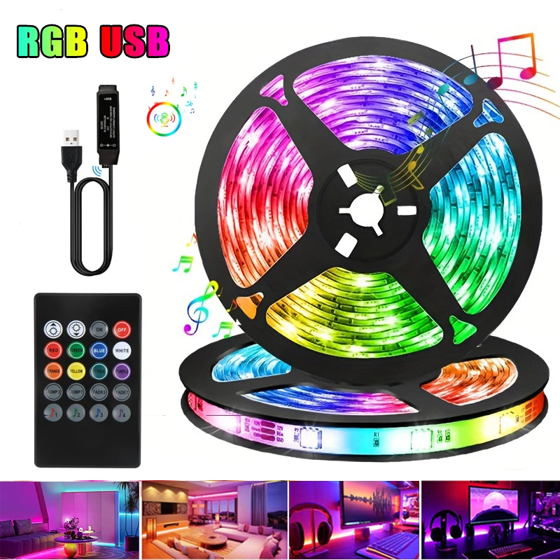 5V USB RGB 3535 светодиодные ленты с Bluetooth APP управления для ТВ светодиодные подсветки 16 млн. цветов музыка синхронизации Функция времени