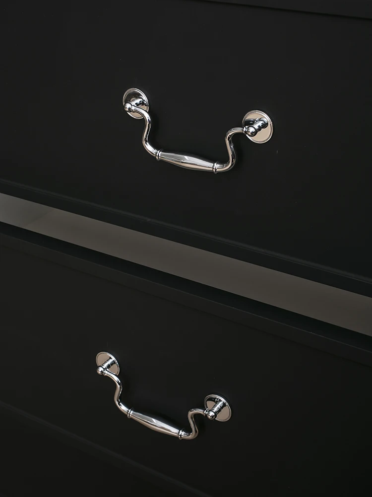 Furniture Silver Handle Solid Brass Handle Bedroom Closet Wardrobe Door Handle Kitchen Drawer Shining Drawer Handles