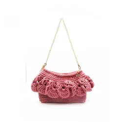 New Handmade Weave Women's Crossbody Bag Designer Fashion Chain Female Shoulder Bag Bohemian Summer Beach Vacation Straw Handbag