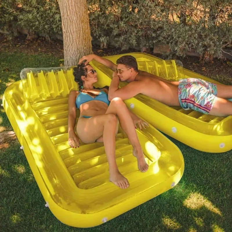 Inflatable Air Cushion Pool Floating Tanning Bath Lounger Pool Toys Lake Inflatable Rides