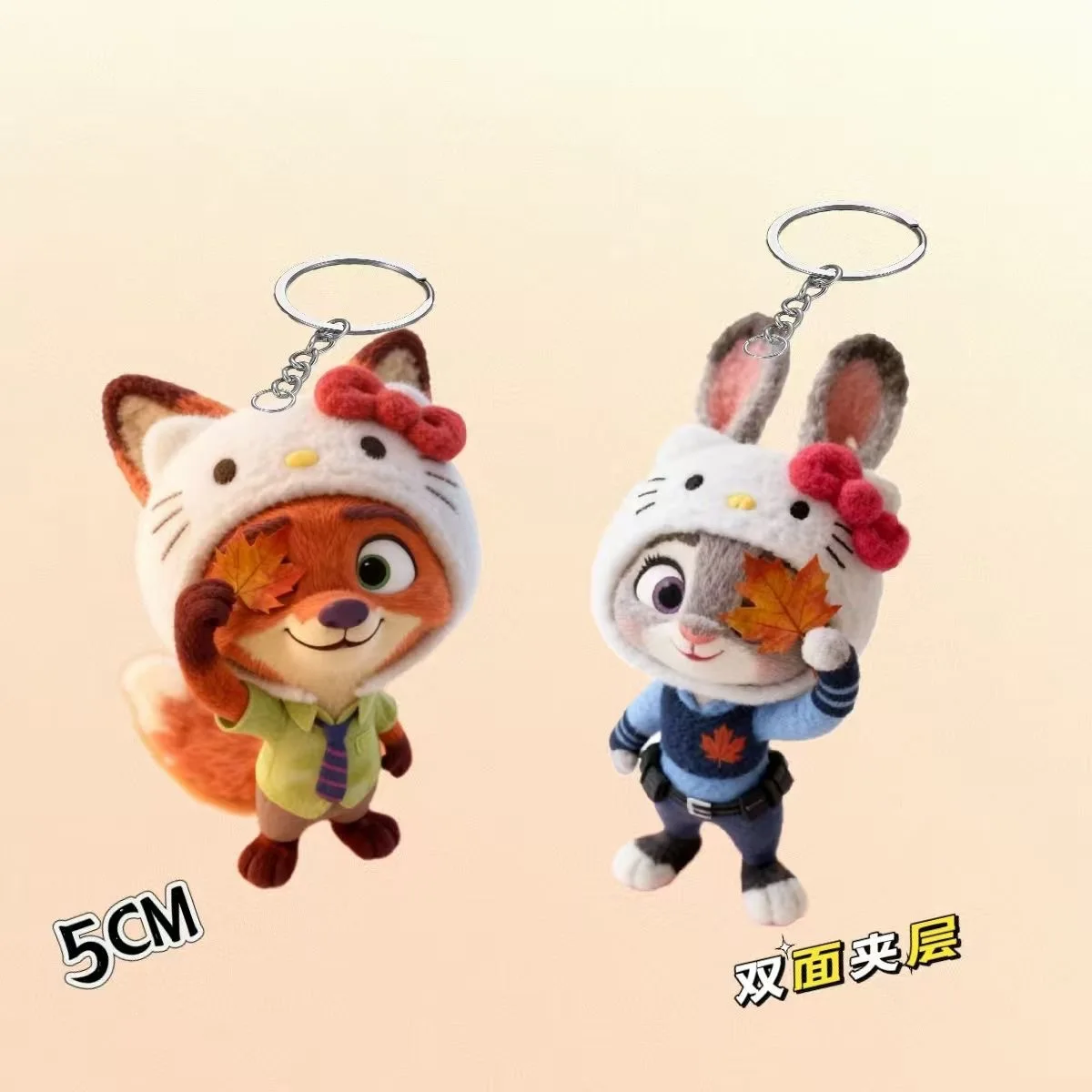 

Gift For Fans Double Layer Acrylic Decor | Zootopia Judy Nick Cute Bag Pendant | Hello Kitty Popular Cartoon Fashion Keychain