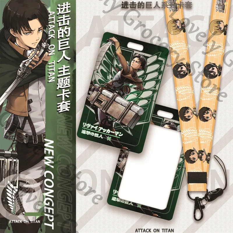 Anime Shingeki No Kyojin Mikasa·Ackerman Ataque A Los Titanes Levi Ackerman ataque a los Titanes Eren Jaeger Cosplay carpeta de tarjetas regalo