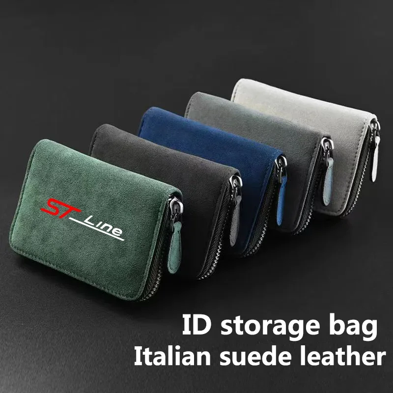 

Car Suede Leather Portable storage box driver's license ID d storage bag For Ford Focus Mustang GT SHELBY STLINE Mondeo