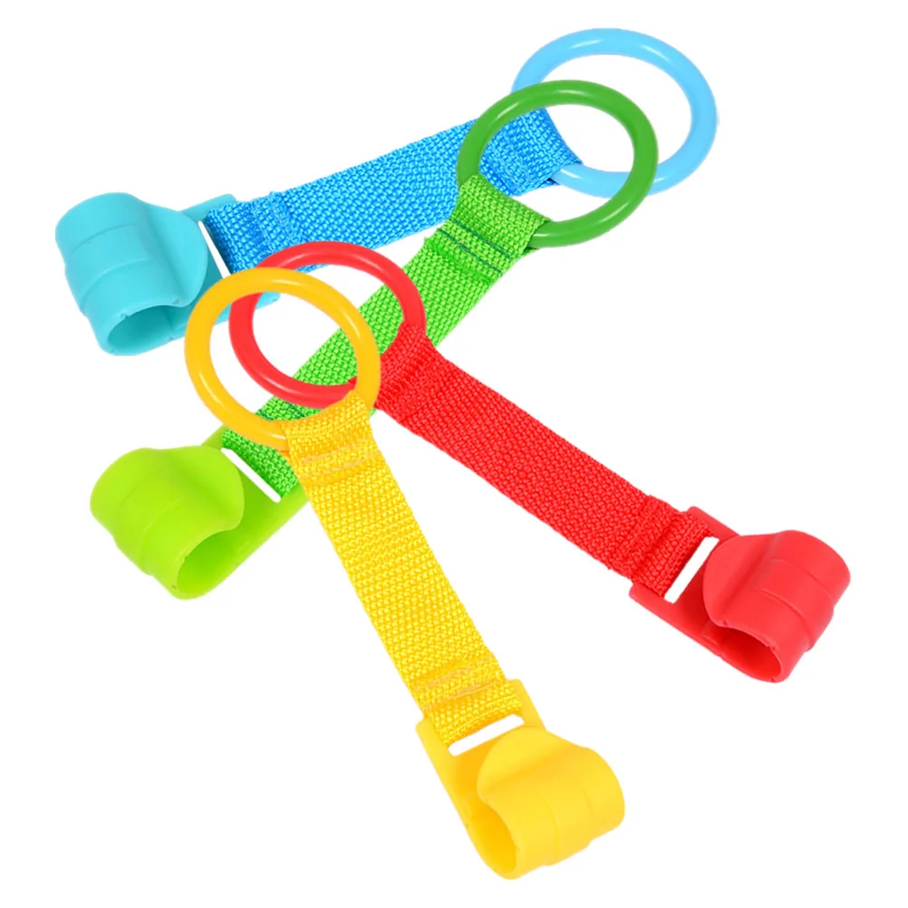 

4pcs Baby Bed Stand Up Pull Up For Playpen Crib Sling Harness Toddler Hand Pull Rings Tools Hanging Rings