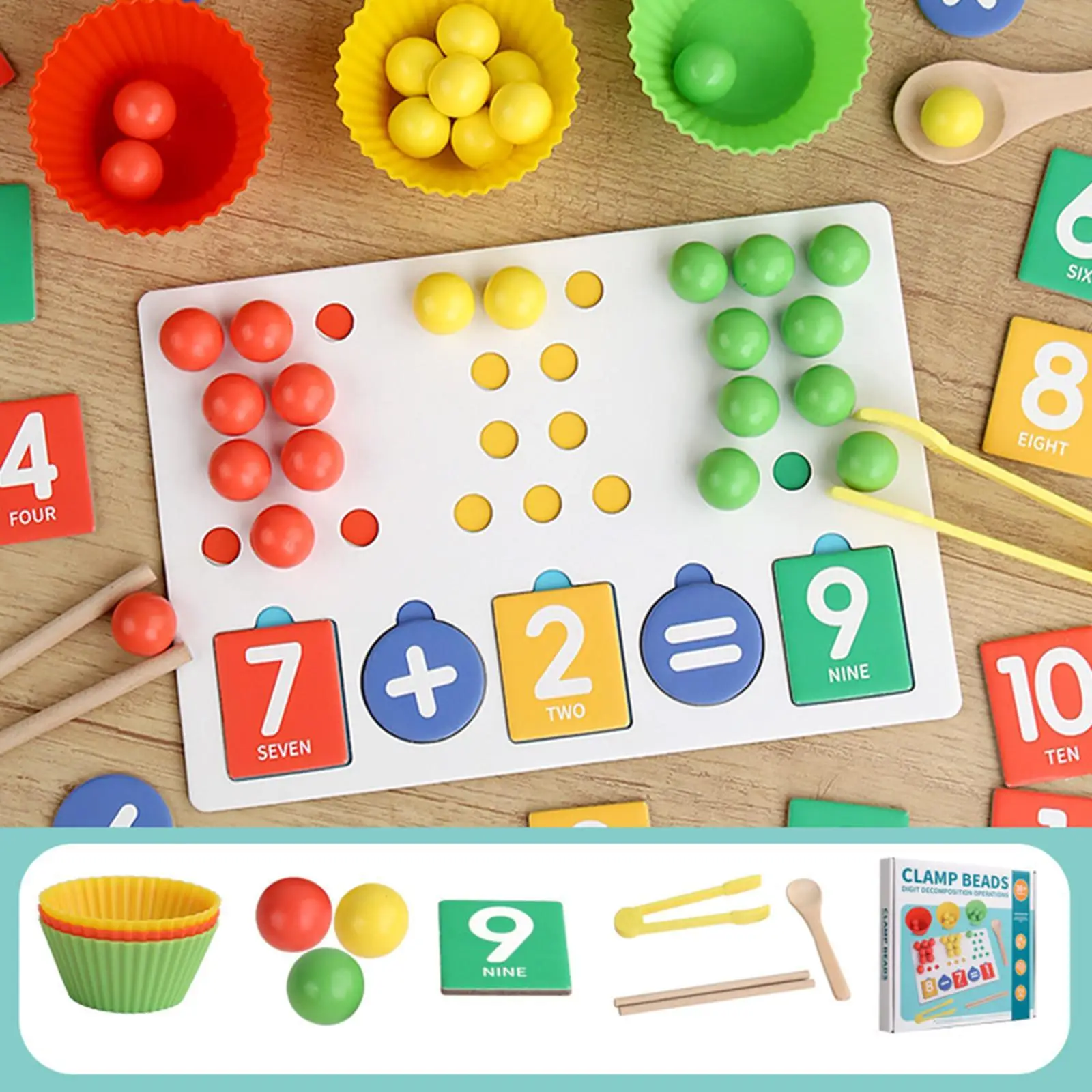 Juego de cuentas con Clip, clasificación de colores, juguete a juego, habilidad motora fina, juego educativo de mesa, juguete Montessori para niños, regalos de cumpleaños