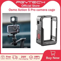 PGYTECH Camera Cage For DJI OSMO Action 5, Aluminum Alloy Protective Vlogging Camera Frame Magnetic Quick Release Connector