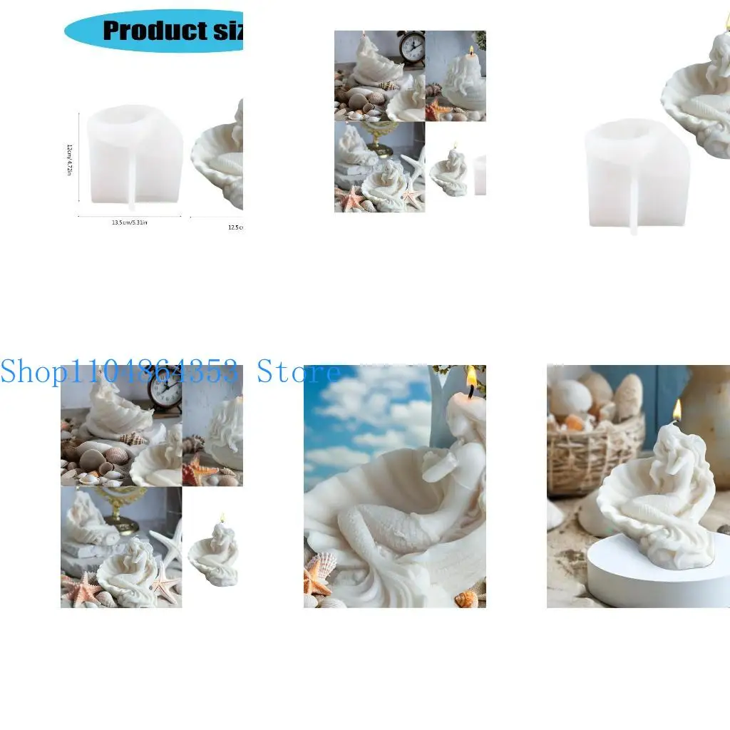 

652F Easy To Clean Silicone Mold For Crafting Delicate Shell Mermaids For Weddings And Celebrations