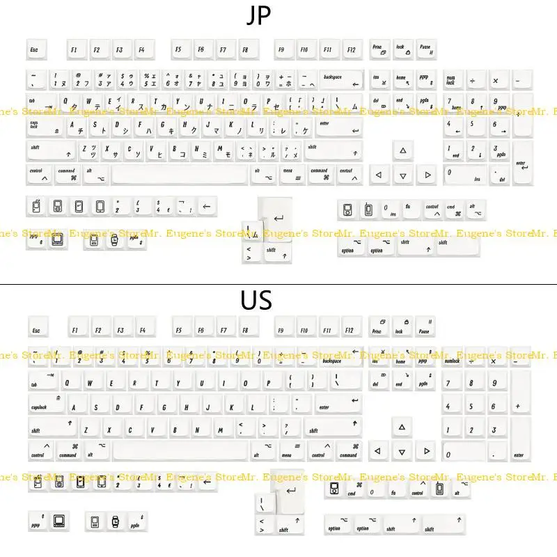 

D08B 133Pcs MAC-style for Key Dye Subbed Keycap Set for Cherry MX Mechanical Keyb