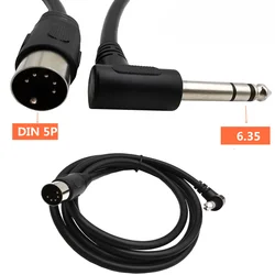 1.5m/20cm 90 Degree Right Angle MIDI Din 5-pin Male To Monoprice 6.35mm (1/4 Inch) Male TRSE Audio Mixer Stereo Audio Cable