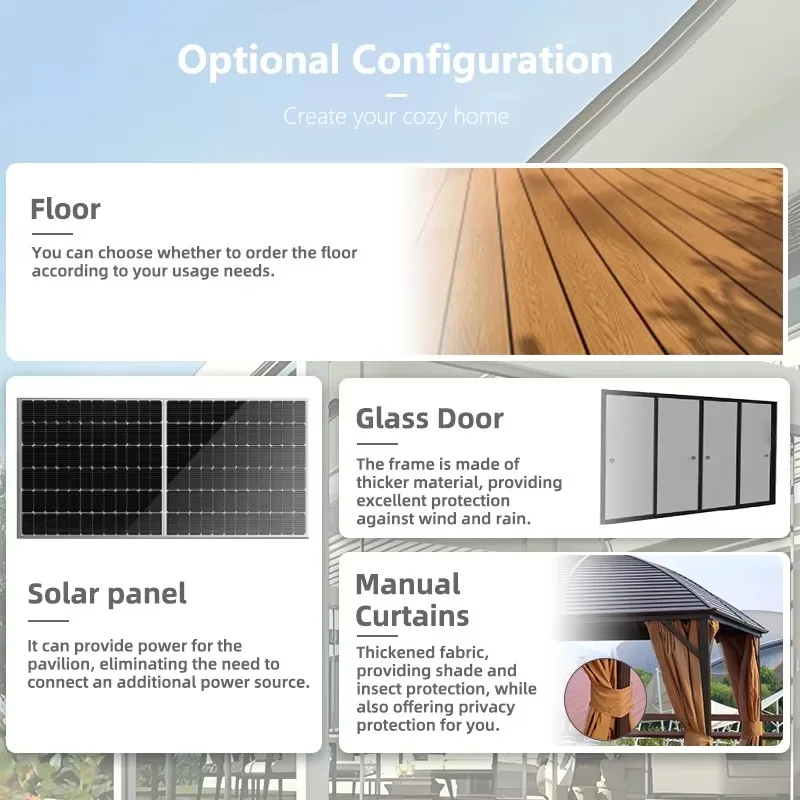 شرفة حديقة متنقلة مع مظلة شمسية قابلة للسحب من الألومنيوم شرفة شرفة شرفة مع هيكل حديقة مظلة مضاد VU #5