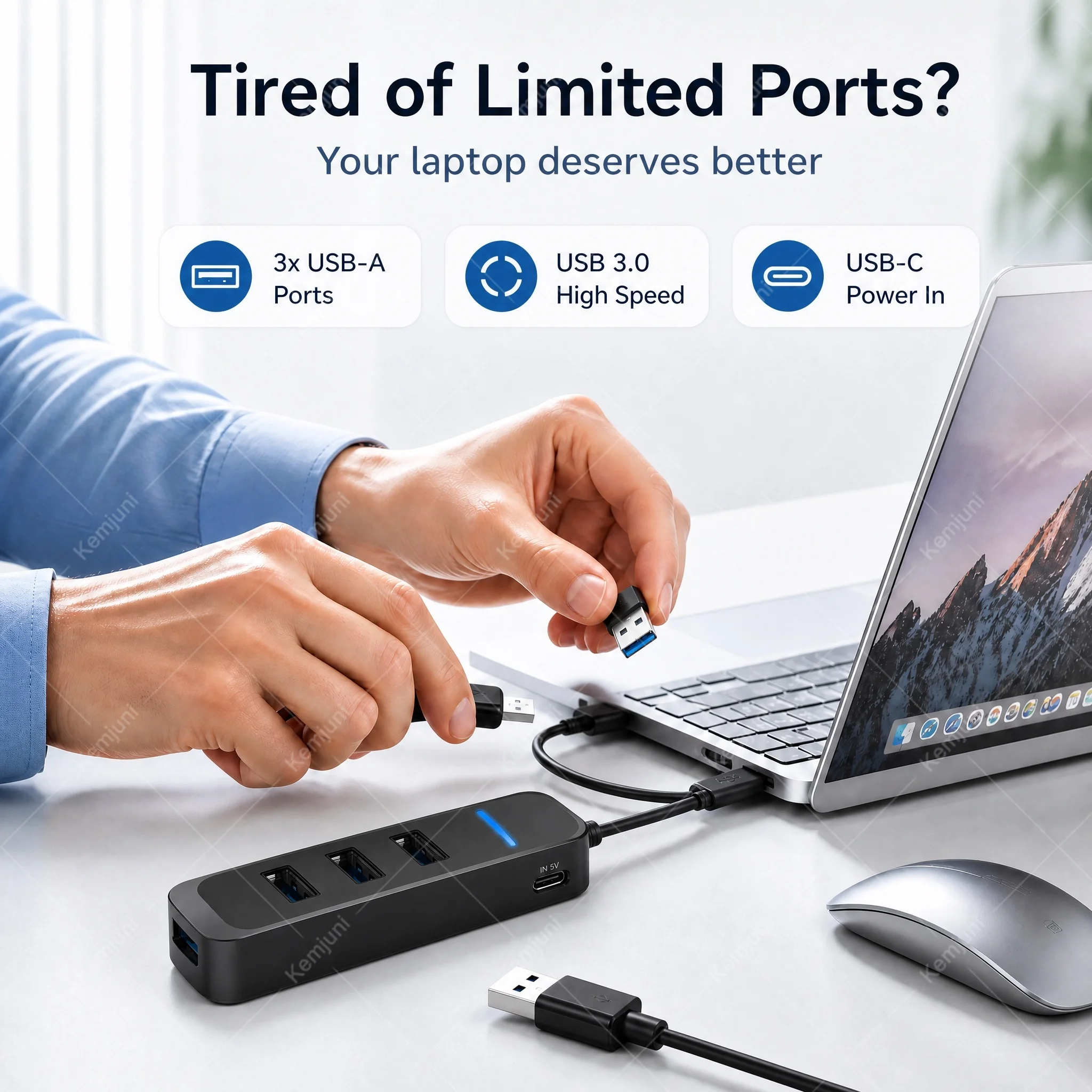 USB-хаб 3.0 с 4 портами, удлин – обзор и цена Laptop Accessories Hub