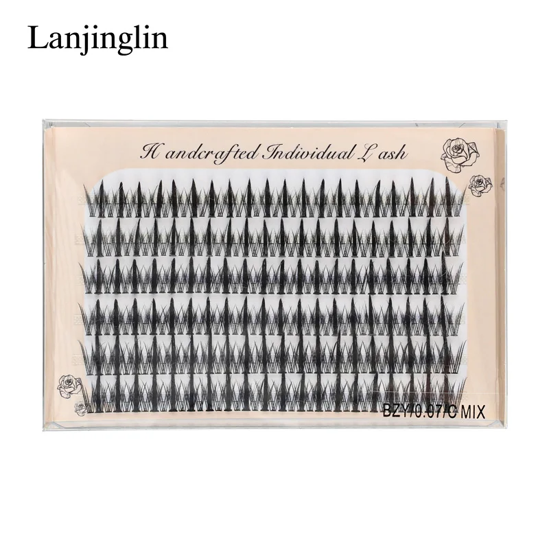 246 mechones DIY extensión de pestañas pestañas Flase segmentadas mechones de pestañas dramáticas cinta suave grapadores herramientas de maquillaje de pestañas