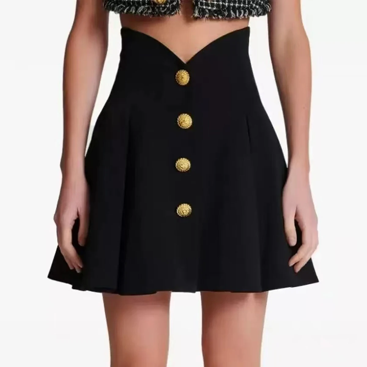 High Quality Summer New Product Slimming Short Style Solid Color Temperament Commuting A-line Women's Short Skirt