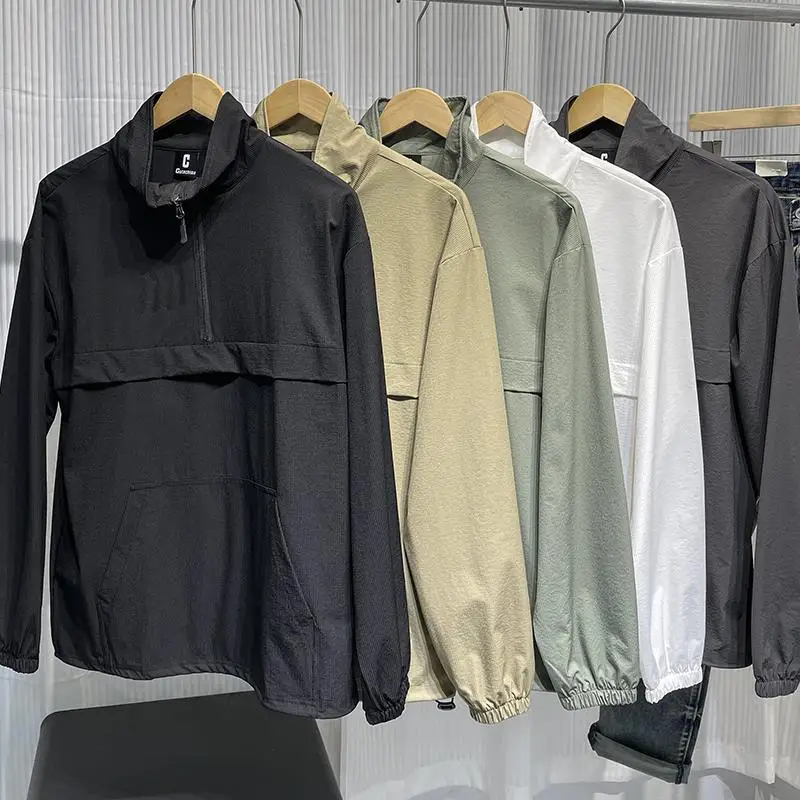 

Мужская куртка свободного кроя для активного отдыха, быстросохнущая, легкая, ветрозащитная, водоотталкивающая, с воротником-стойкой, модная городская верхняя одежда