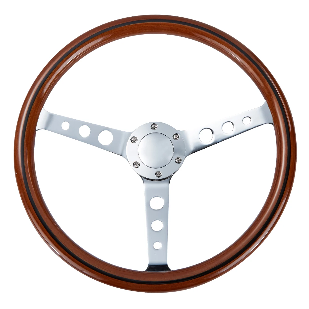 

15 Inch Wooden Steering Wheel Classic Wood Boat Steering Wheel