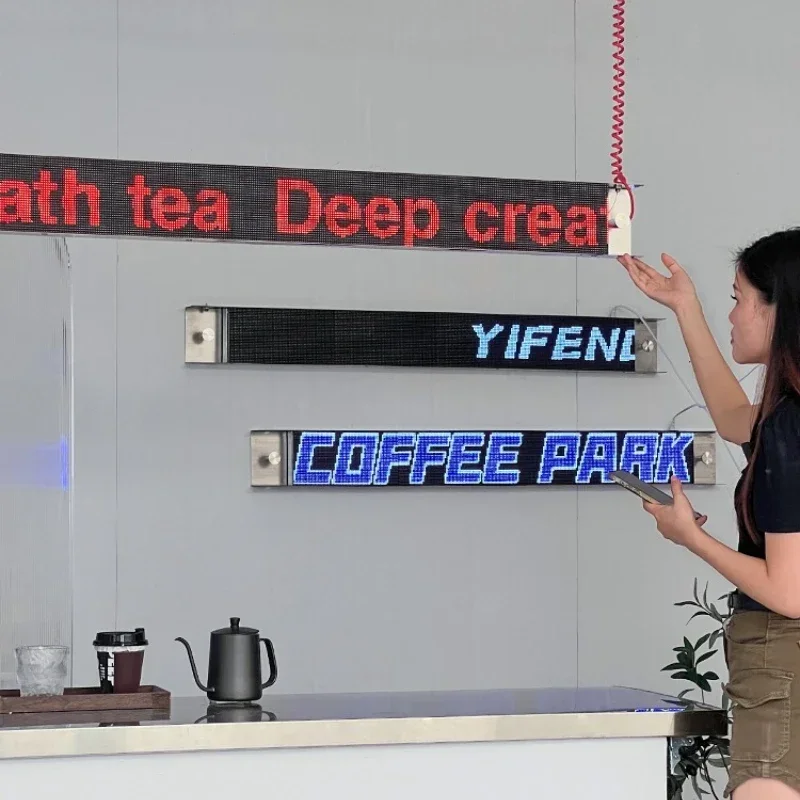 

light box scrolling word screen, mobile phone remote control to change words, creative door electronic luminous billboard