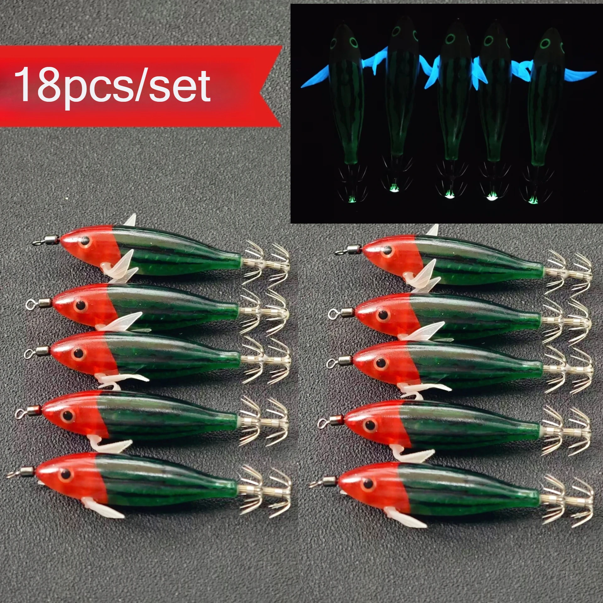 18pcs/set 8cm/ 5.7g Shrimp Fis - Fishing Hook Jig 评论和价格