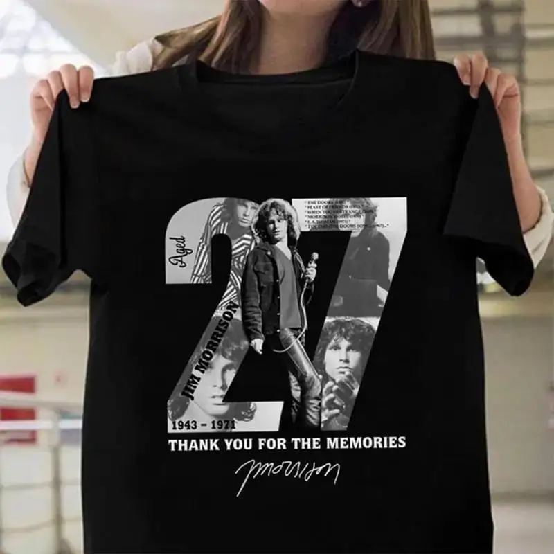 Jim Morrison 27 Years Of Thank You For The Memories T Shirt Black