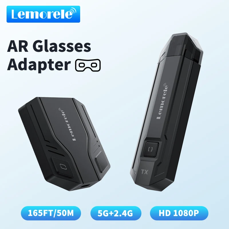 Lemorele HDMI Wireless Transmission AR Glasses Converter Adapter HDMI Display for HDMI Portable Screen Steamdeck Various TV Boxe