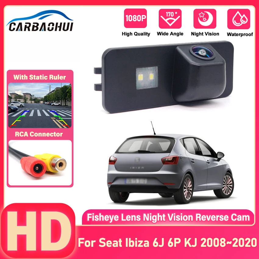 FishEye Fahrzeug Rückansicht Kamera Für Seat Ibiza 6J 6P KJ 2008 ~ 2016 2017 2018 2019 2020 HD Nachtsicht 1080P Reverse Kamera