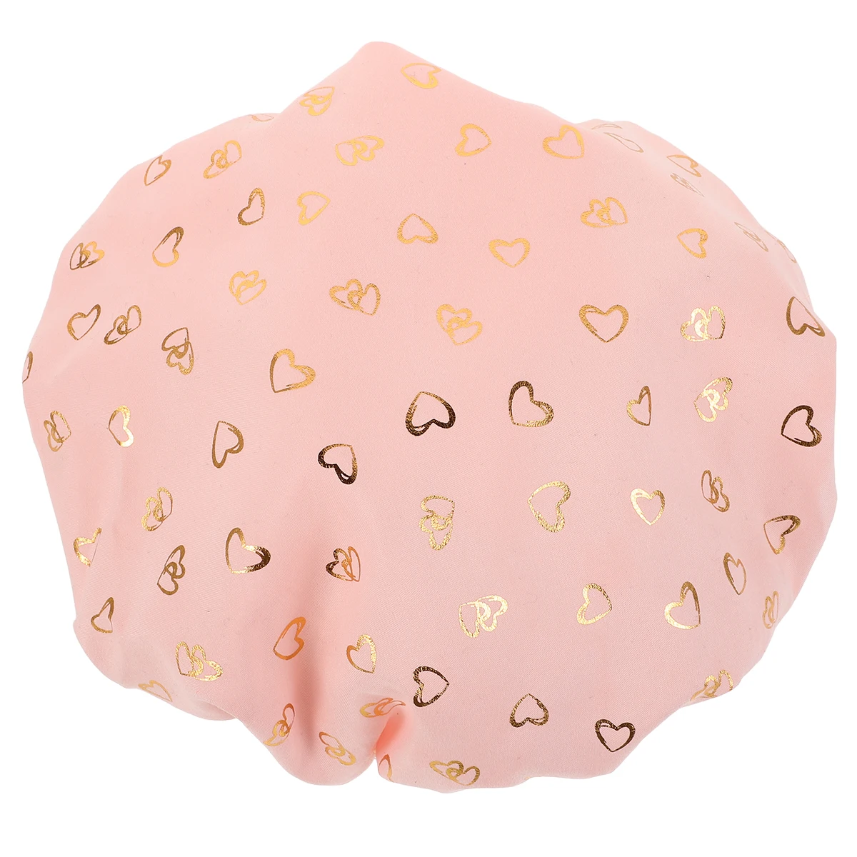 

Reusable Waterproof Shower Cap Double Layer Bath Hair Bonnet Pink Cloth Caps Large Size Curly Hair Dry Faster Adjustable Elastic