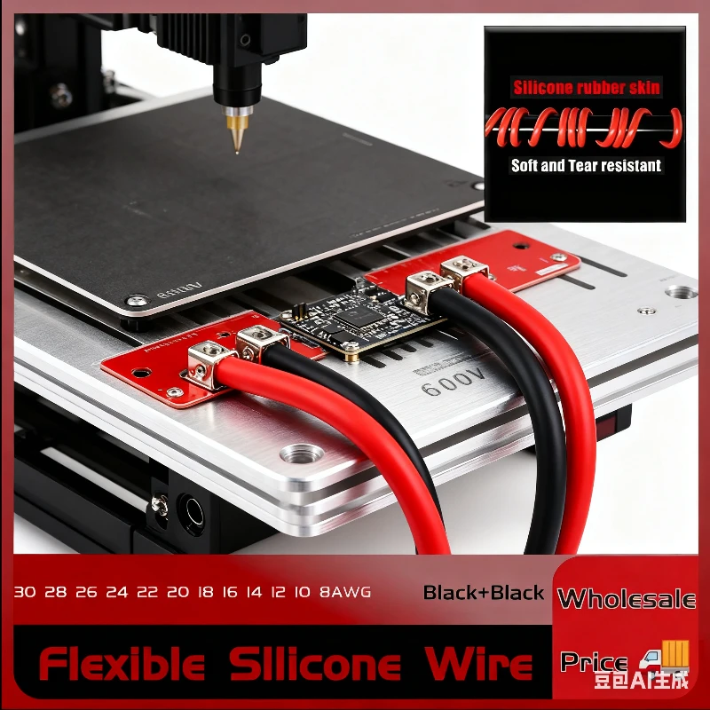 Premium Soft Silicone Electrical Wire 30-8 AWG 1/5/10M Lengths - Ideal for Solar Panel Connections Car Batteries Flexible Wiring