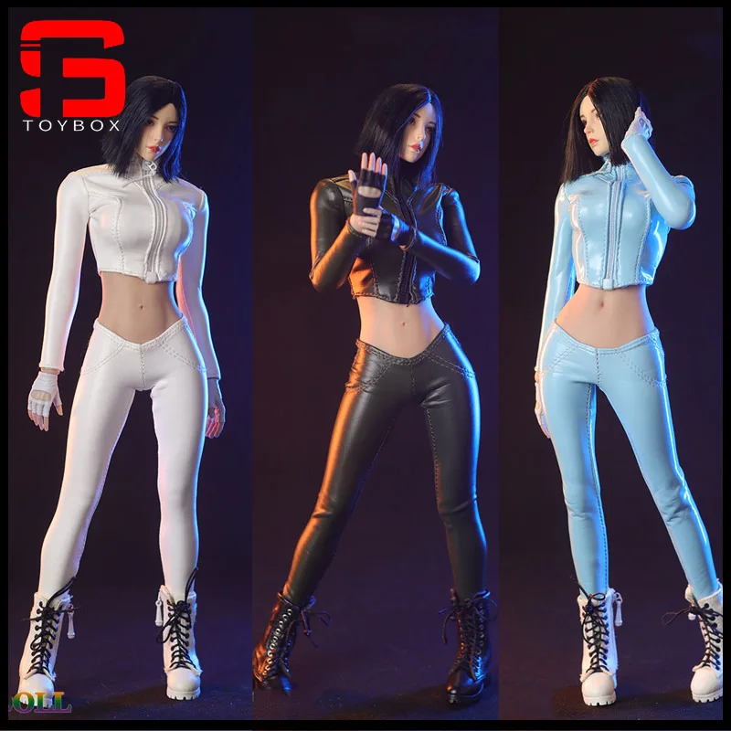 In Stock JO24X-04 1/6 Female Short Leather Jacket Pants Motorcycle Clothing Model Fit 12'' Asian Soldier Action Figure Body