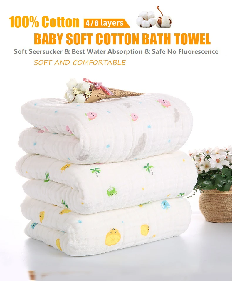 Bath Towel/Infant Swaddle 6 Layers Gauze Washcloth 11