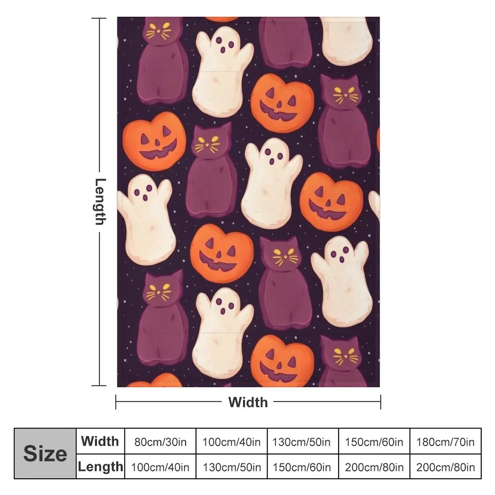 Halloween Marshmallows Dark Throw Blanket Bed Fashionable Warm Extra Large Throw Flannel Blankets