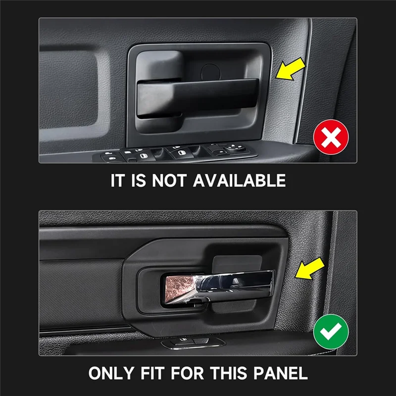 

Крышка внутренней дверной ручки из углеродного волокна для Dodge Ram 1500 2013-2018, наклейка на отделку автомобиля, аксессуары для интерьера