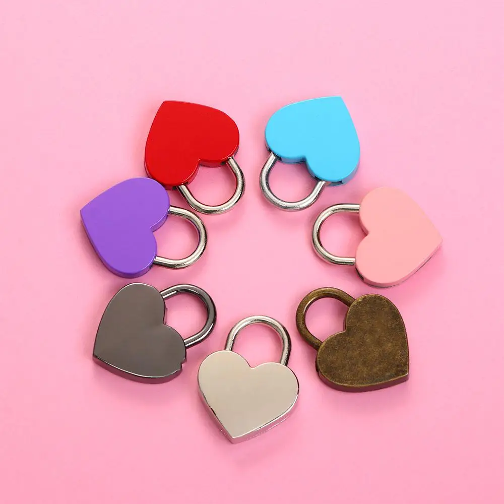 

Cute Diary Book Heart Shape Travel Mini Zinc Alloy Hardware Love Heart Lock Padlock Locks