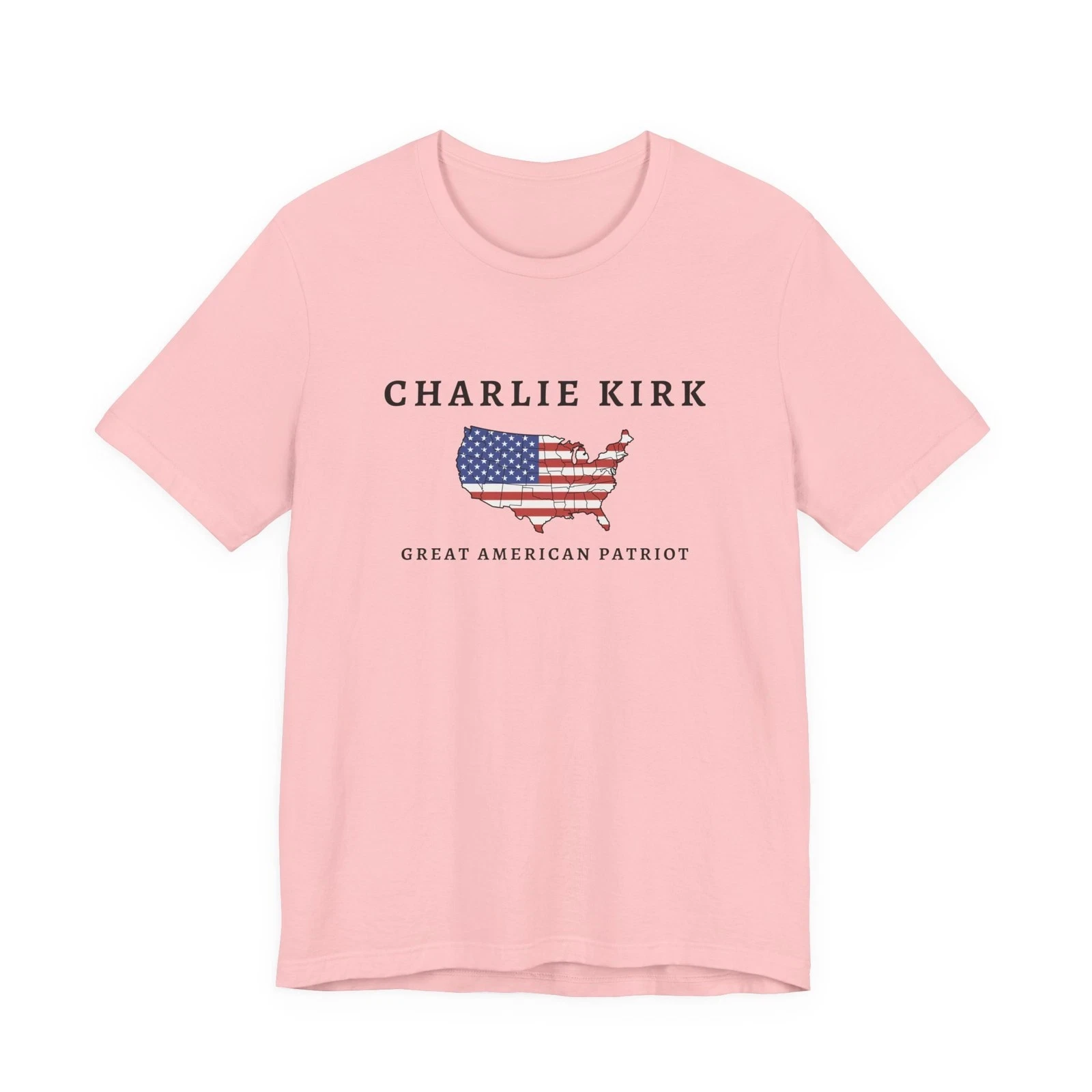 Charlie Kirk Great American Patriot RIP Charlie Kirk Printed Design Tee Comfortable and Breathable Soft Men Clothing Men Tee