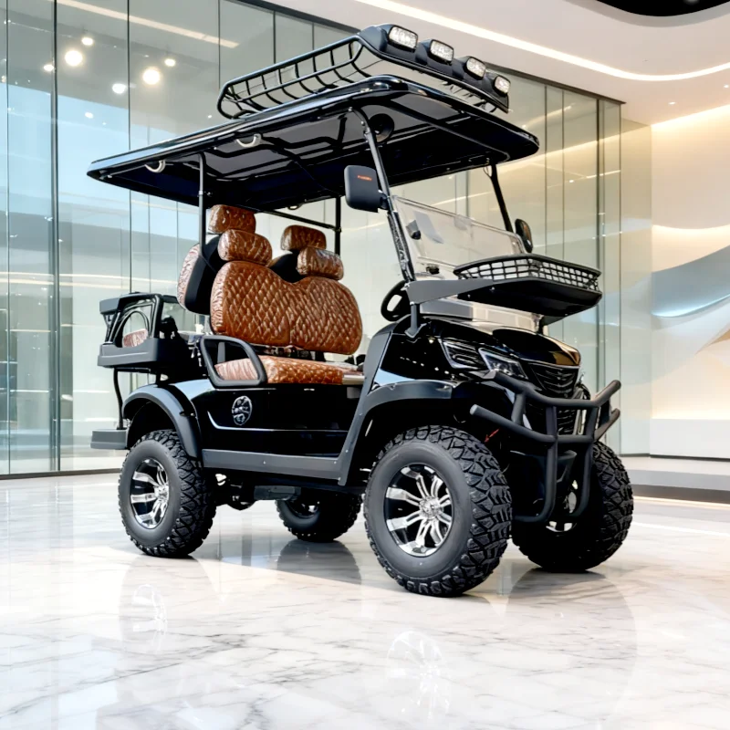 

Китайская высококачественная тележка для гольфа, оптовая продажа, практичная охотничья роскошная спортивная тележка для гольфа, 4 колеса, 2 + 2 пассажира