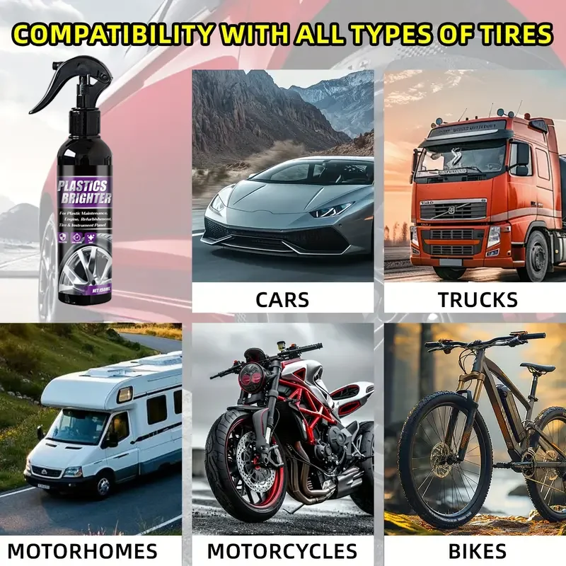 Plastic Parts Refurbishment Agent, Car Interior Decoration and Maintenance Polish Wax, Long-Lasting Tire Coating Wax, Anti-Yellowing Repair Nano Crystal Coating Multi-Functional Car Supplies, Plastic Care Dashboard Wax Polish