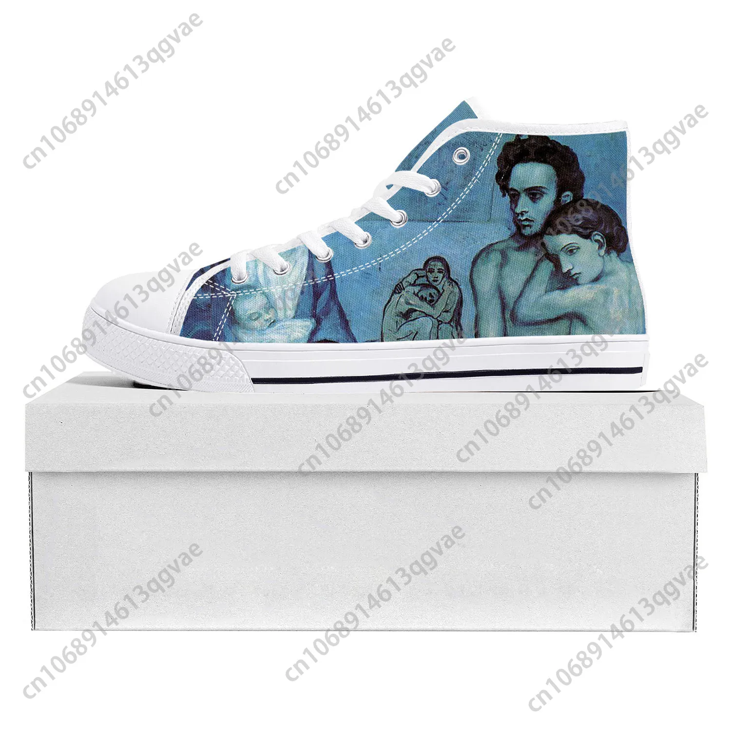 

Picasso Famous Oil Painting Life High Top High Quality Sneakers Mens Womens Teenager Canvas Sneaker Couple Shoes Custom Shoes