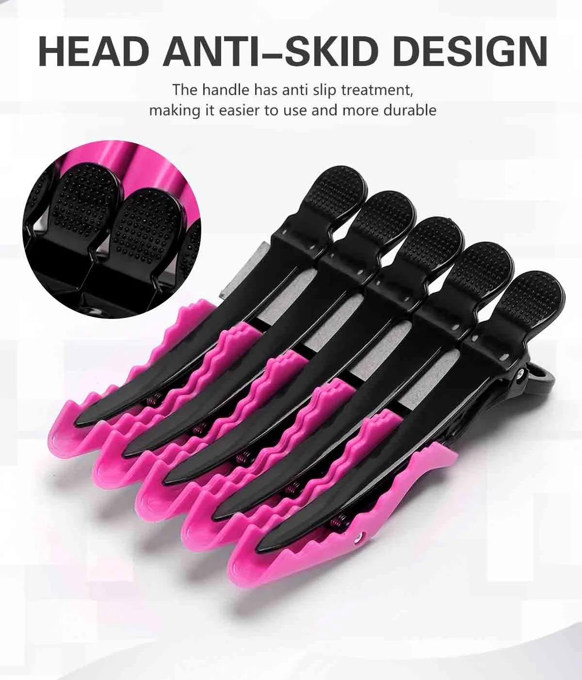 30 teile/schachtel Friseur Haars pangen Friseur Klemmen Klaue Haar Schnitt Black pink Clip für Salon Haars tyling Friseur Werkzeug – Detail 2