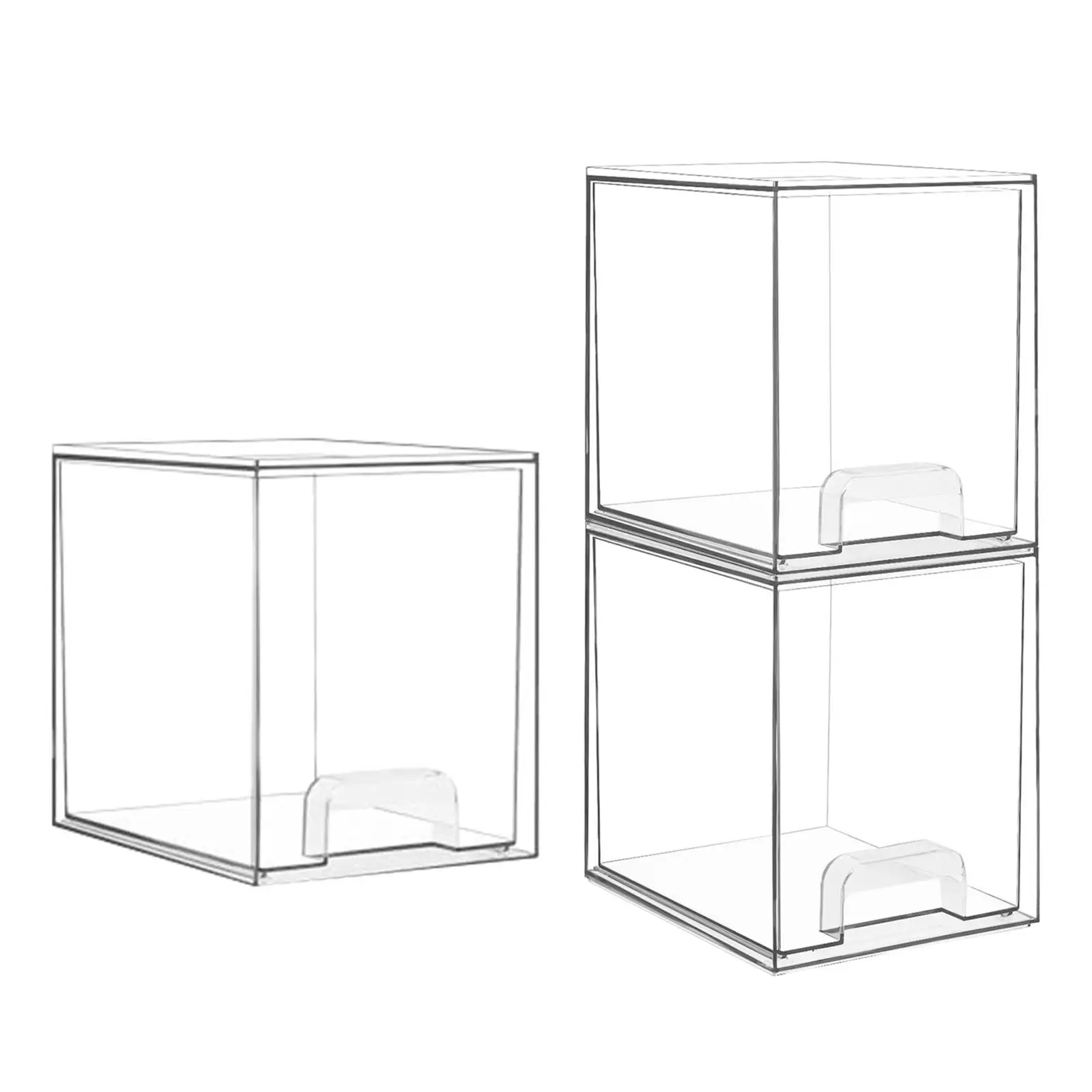 Cosmetics Storage Box Clear Tabletop Storage Box for Office Vanity Bathroom