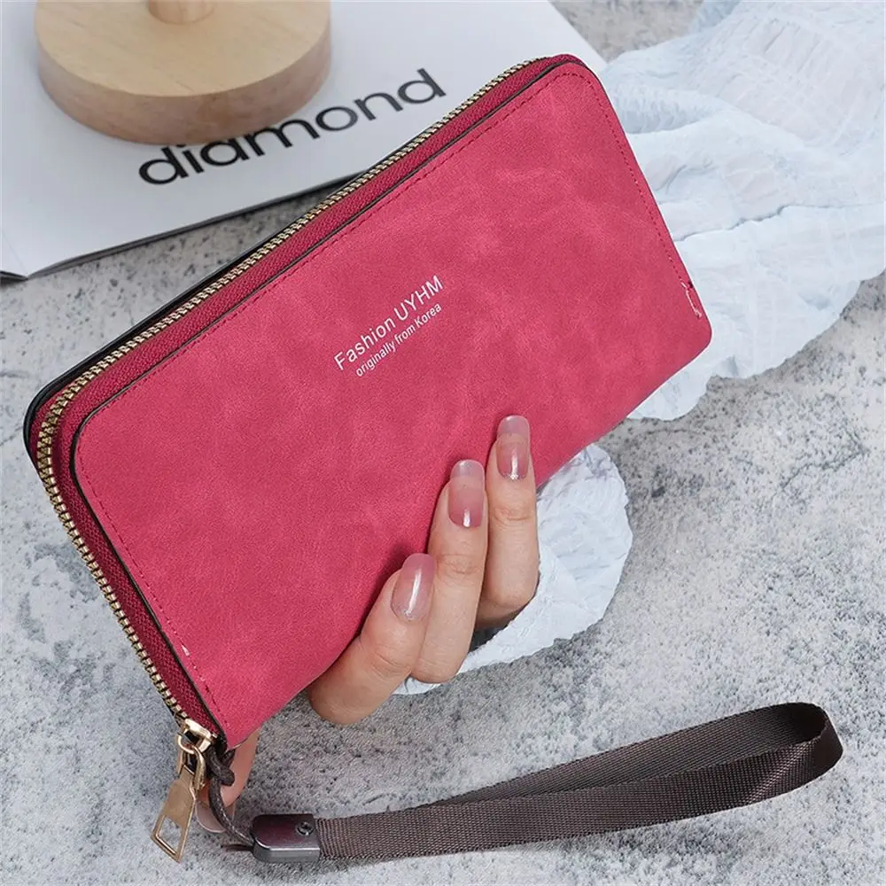 Fashion PU Leather Holding Long Wallet Multi-function Large Capacity Card Bag Mobile Phone Bag Lady